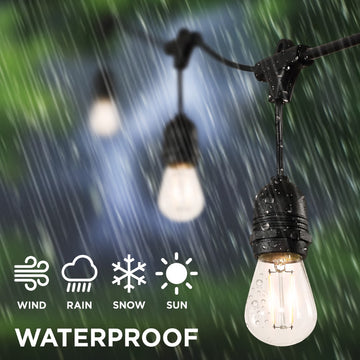 Indoor/Outdoor 48 ft. Rustic Industrial LED S14 Edison Bulb String Lights - JONATHAN Y